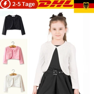 Kinder Mädchen Strickjacke Bolero Shrug Tops Partykleid Pullover Cover Up Schal - Bild 1 von 15