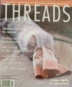 2002 Threads Magazine Sewing Waistbands Jackets Kaffe Fasset Muslin - Picture 1 of 9
