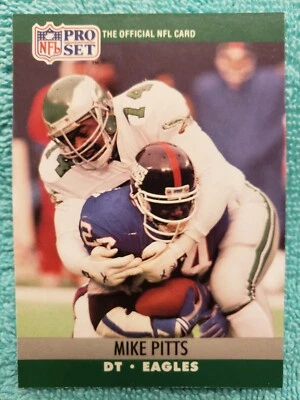 1990 PRO SET MIKE PITTS #611 PHILADELPHIA EAGLES  - Image 1 of 4