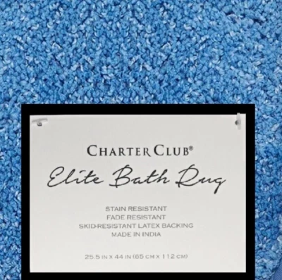 Alfombra de baño Charter Club Elite 25,5"x44" AZUL ACIANO con respaldo antideslizante Foto 1 de 4