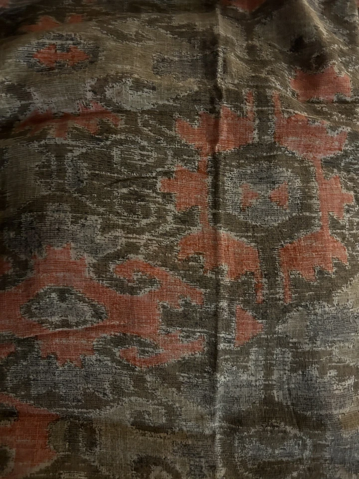 1 - Umbral Coral y Marrón Motivo Azteca Tela Algodón Cortina de Ducha Nuevo Foto 1 de 1