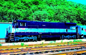 SLIDE ORIGINALE KODACHROME NJ TRANSIT U-34CH #4182 SUFFERN, NY 28 MAGGIO 1989 - Foto 1 di 1