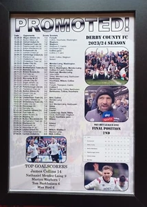 Derby County 2024 League One runners-up - Derby promoted - souvenir print - Picture 1 of 5