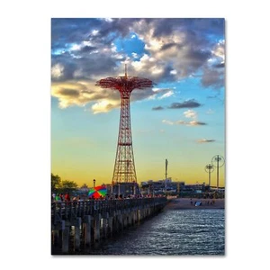 Trademark Fine Art Coney Island Canvas Wall Art by CATeyes, 22 by 32-Inch - Picture 1 of 6