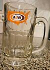 Vintage A&W Root Beer Dimpled Glass Mug Heavy Excellent