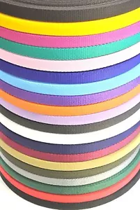 20 mm Polypropylen Gurtband H/D 1m 2m 5m 10m 25m 50m 19 Farben Taschen Riemen Blei - Bild 1 von 31