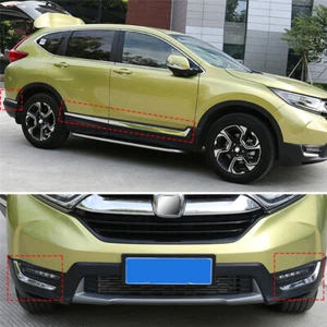 Bright Silver Car Door Side Mouldings Trim Cover For Honda CRV CR-V 2017-2019 - Picture 1 of 12