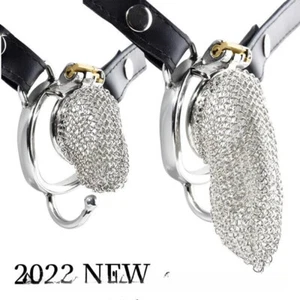 5 Sizes Stainless Steel Male Chastity Device Hauberk Cage for Men Lock Ring Belt - Picture 1 of 44