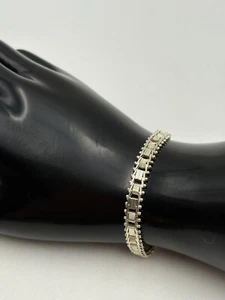 STERLING SILVER 925 7.25" BRAIDED CHAIN 7 mm Wide BRACELET 13.3g - Picture 1 of 8
