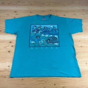 Vintage 1995 Alaska Eskimo Single Stitch Graphic T Shirt Size Xl Made In USA - Picture 1 of 7