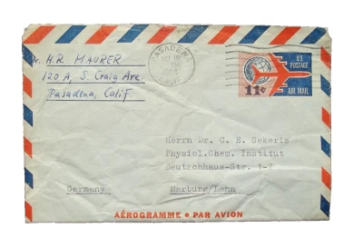 US SC UC 35 AIR MAIL 11.c  AEROGRAMME LETTER 1964 to GERMANY - Image 1 of 2