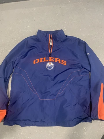 Mens Reebok Center Ice Jacket Lightweight Edmonton Oilers jacket 1/4 zip Cover