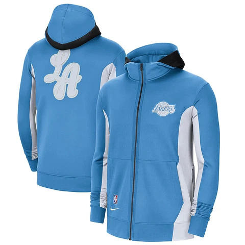 New Los Angeles Lakers Nike 2020/21 City Edition Showtime Full-Zip Hoodie Men's Cover