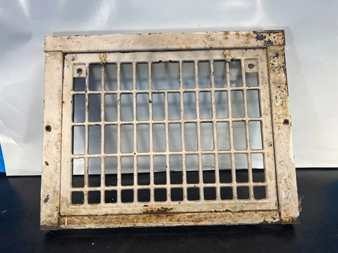 Vintage Metal Heat Grate Wall Base Vent Register Art Deco Retro 15x12 Cover
