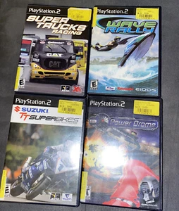 Lot 4 PS2 Video Games Racing Wave Rally Super bikes Drome Super Trucks Race - Picture 1 of 1