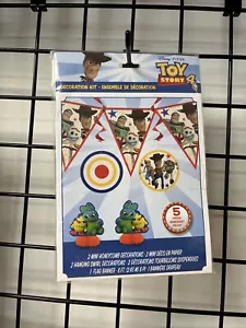 Toy Story 4 Birthday Party Decor Kit 8’ Flag Banner 2 Hanging Swirls 2 Honeycomb - Picture 1 of 6