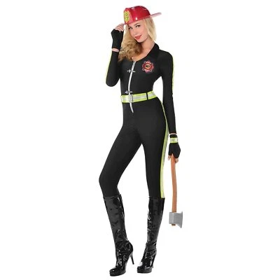 Sexy Disfraz de Bombero Mujer Negro Elegante Disfraz de Halloween para Adulto Foto 1 de 2