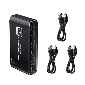 HDMI 2.1 KVM Switch 2X1 4K 120Hz 8K Dual Port USB 3.0 KVM Switcher with Hotkey r - Picture 1 of 15