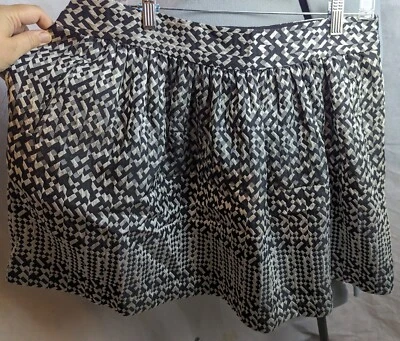 Falda CYNTHIA ROWLEY Negra Plata Reunida 14 Cintura 36" Largo 18" Foto 1 de 4