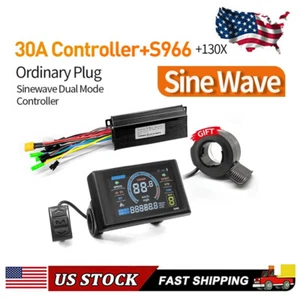 E-Bike 36V-48V 30A Sine Wave Controller S966 LCD Display + Thumb Throttle Kit - Picture 1 of 11