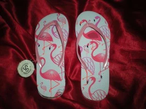 PINK FLAMINGO FLIP FLOPS"FUN IN THE SUN" - Picture 1 of 9