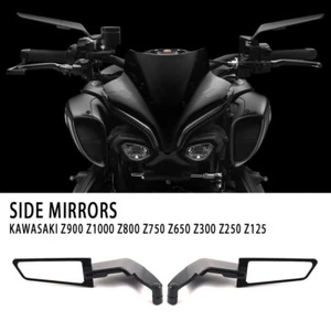 Universal Motorcycle Rear View Mirrors For KAWASAKI Z900 Z1000 Z800 Z750 Z650+ - Picture 1 of 9