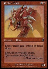 1x FOIL Ember Beast Odyssey MtG Magic Red Common 1 x1 Card Cards
