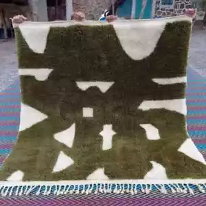 Tappeto marocchino per soggiorno camera da letto, tappeto estetico personalizzato, lana fatta a mano - Foto 1 di 3