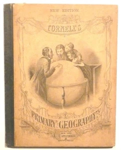 1875 CORNELL'S PRIMARY GEOGRAPHY - BEAUTIFUL CONDITION - 7" x 9" w/ COLOR MAPS - Foto 1 di 9