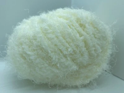 Polar Soft Cream Ice Yarn 58113 Puffy Short & Long Eyelash Nylon 50g 60y - Image 1 of 4