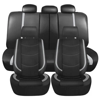 For Toyota Auto Car Seat Covers Cushion Full Set Leather Front & Rear Protectors Foto 1 de 4