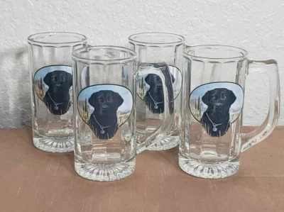 Juego de 4 tazas de cerveza de laboratorio negras Jim Killen de 12 oz Stein Foto 1 de 3