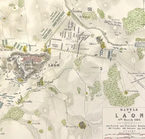 Battle of Laon March 1814 Alison Military Atlas original 1875 military - Picture 1 of 3