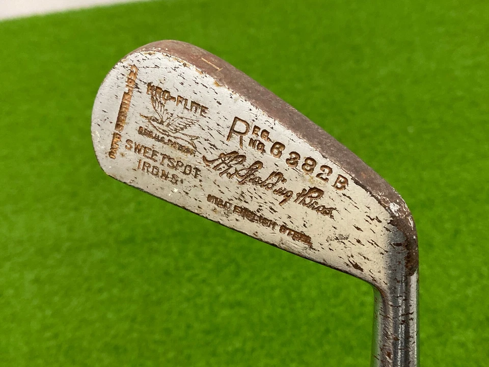 RARE A.G. Spalding Bros KRO-FLITE SWEETSPOT 1 IRON Right Hickory Wood Shaft 20's - Image 1 of 4