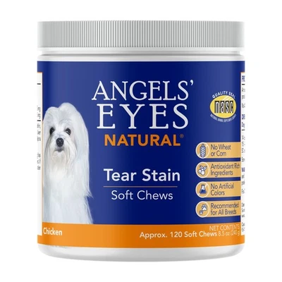 Жевательная добавка Angels' Eyes Dog Tear Stain Supplement Chews — 120 карат натуральный орегонский виноград - Изображение 1 из 4