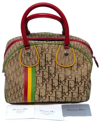 Christian Dior Rasta Color Trotter Canvas Women's Handbag Brown Bag - Image 1 of 4