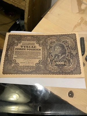 Billete de 1000 Marek de Polonia 1919 XF Foto 1 de 4
