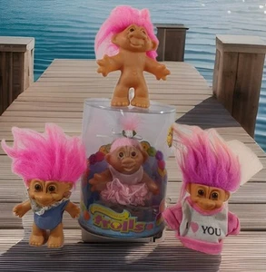 Lote de 4 Muñecas Troll Vintage DAM 86 2 Russ y 1 en Paquete Dam 06 Bailarina Rosa  - Imagen 1 de 13