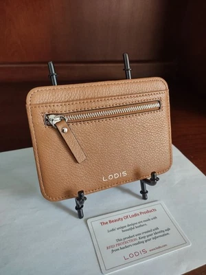 LODIS Cartera Estuche para Tarjetas de Crédito Cuero Marrón-NUEVA Protección RFID  Foto 1 de 2