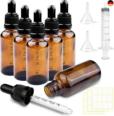 Brevanza 6 stück pipettenflasche 30ml mit Trichter, flasche mit pipette,