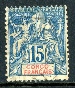 France Colonies 1892 Congo 15¢ Blue Scott #24 VFU G167 - Picture 1 of 6