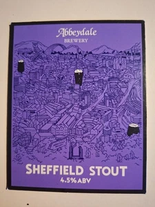 ABBEYDALE Cervecería SHEFFIELD STOUT Real Ale Cerveza Bomba Clip Insignia Frente Yorkshire - Imagen 1 de 1