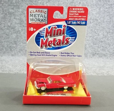 MINI METAL HO 1:87 57 CHRYSLER 300C 2 DR CLASSIC METAL WORKS DIECAST IOP RED - Image 1 of 4