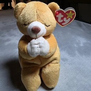Ty Beanie Baby Hope the Praying Bear 1998 – Tan Plush – MWMT - Picture 1 of 3