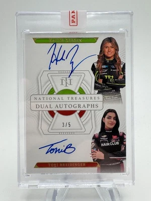 2022 National Treasures HAILIE DEEGAN TONI BREIDINGER Gold Dual Autographs /5 - Image 1 of 2