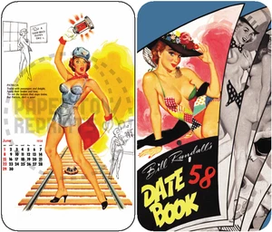 DATE BOOK 1958 PIN-UP CALENDAR ARTWORK - JUNE - ART CARD - VINTAGE REPRINT - Picture 1 of 1