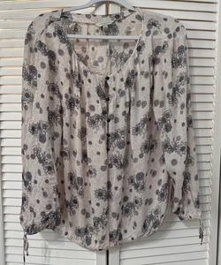 Lucky Brand Shirt Damen Large lila langarm V-Ausschnitt geblümt leicht - Bild 1 von 10
