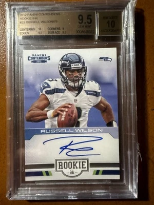 Russell Wilson Rookie Card. 2012 Panini Contenders rookie Ink - BGS 9..5/10 - Image 1 of 2