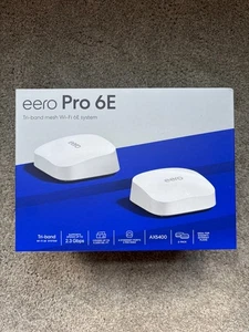 eero Pro 6E AXE5400 Tri-Band Mesh Wi-Fi 6E System (2-pak) S010211 - biały - U - Zdjęcie 1 z 4