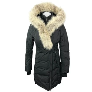 Mackage Black Kay Fur Collar Authentic Full Zip Snow Puffer Coat Jacket Size XS - Picture 1 of 13